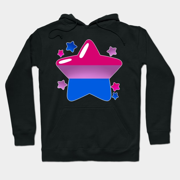 LGBTQ+ Pride Flag Stars - Bisexual Hoodie by leashonlife